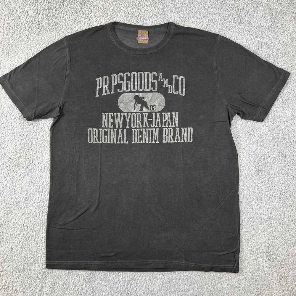 PRPS GOODS&CO Black Graphic T Shirt New York Japan Original Denim Brand Men's XL